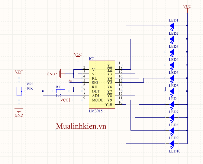 Hướng dân làm mạch led nháy theo nhạc đơn giản dùng LM 3915 Hướng dân làm mạch led nháy theo nhạc đơn giản dùng LM 3915