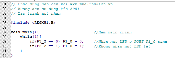 [ KIT 89S52_V2 ] Bài 2: Sử dụng nút bấm điều khiển