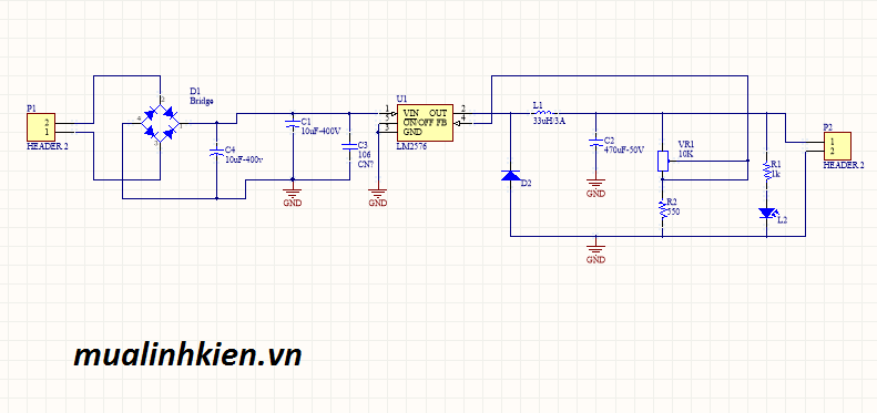 Hướng dẫn bạn tự lắp mạch nguồn chỉnh áp 1.5-30v dùng ic Lm2596HVS-Adj