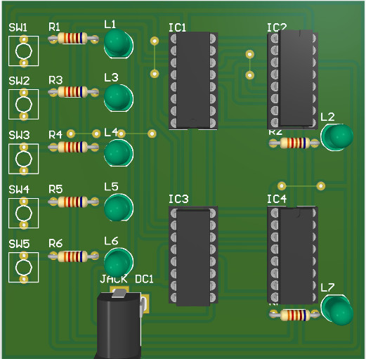 Mạch Kiểm Tra 5bit Chẵn-Lẻ Sử Dụng 74HC151 và 74HC153