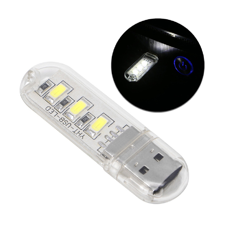 Thanh Đèn LED Mini Gồm 3 Bóng Sáng Trắng Cổng Cắm USB Thích Hợp Để Bàn Học  Làm Đèn Ngủ Đèn Học Đèn Làm Việc Máy Tính