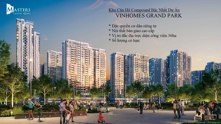 Căn hộ Masteri Centre Point thuộc quần thể đô thị thông minh Vinhomes Grand Park
