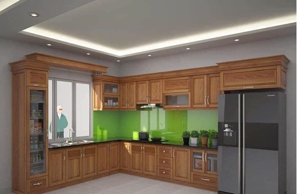 Tủ bếp gỗ Xoan đào - PD18