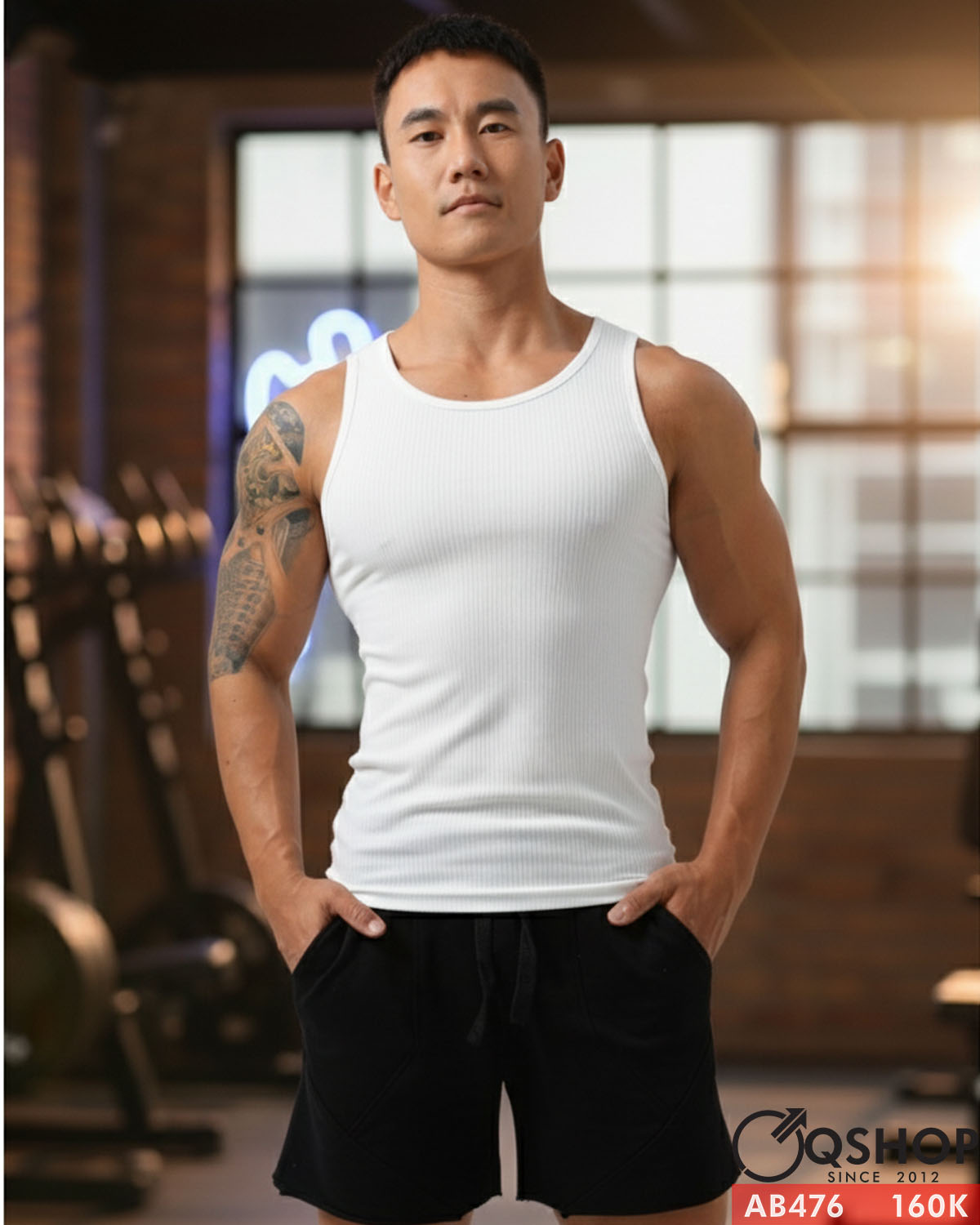 Áo ba lỗ tập gym thể thao thun lạnh thoáng mát co giãn tốt AB476