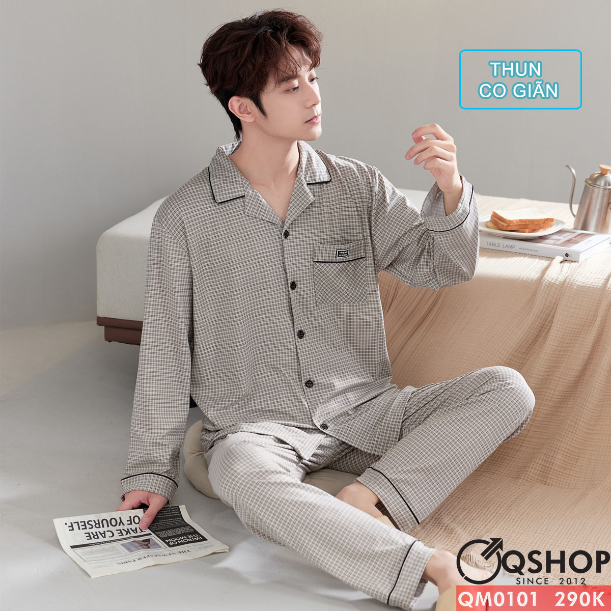 QM0101 - Bộ đồ ngủ pijama nam thun