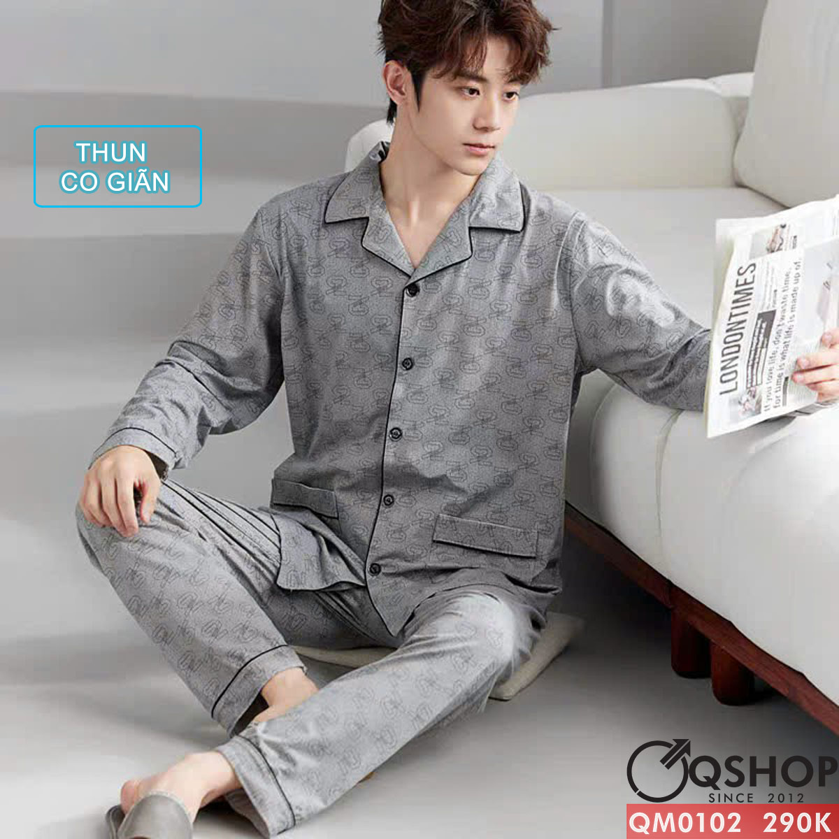 QM0102 - Bộ đồ ngủ pijama nam thun