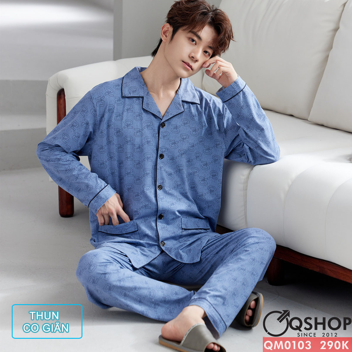 QM0103 - Bộ đồ ngủ pijama nam thun
