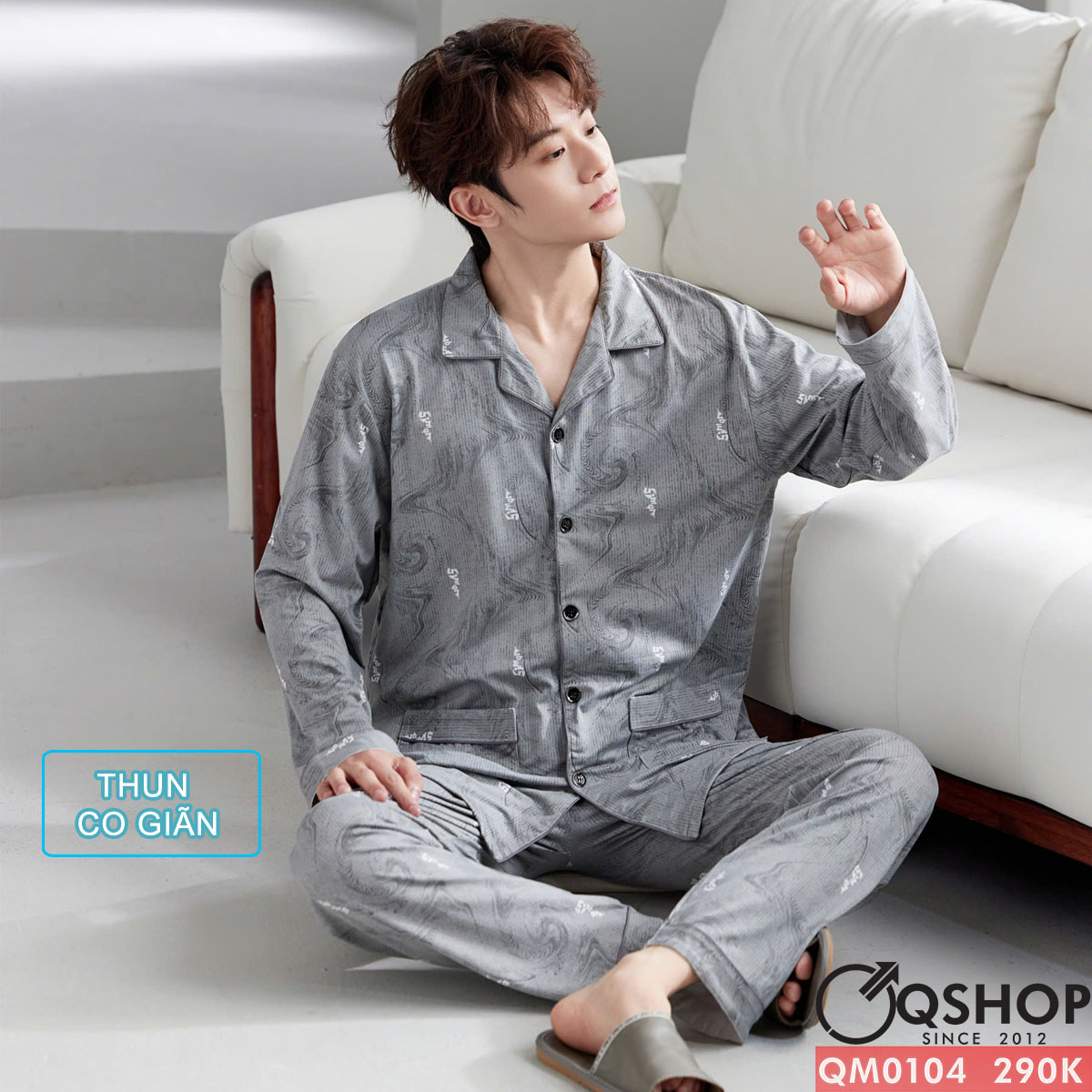 QM0104 - Bộ đồ ngủ pijama nam thun