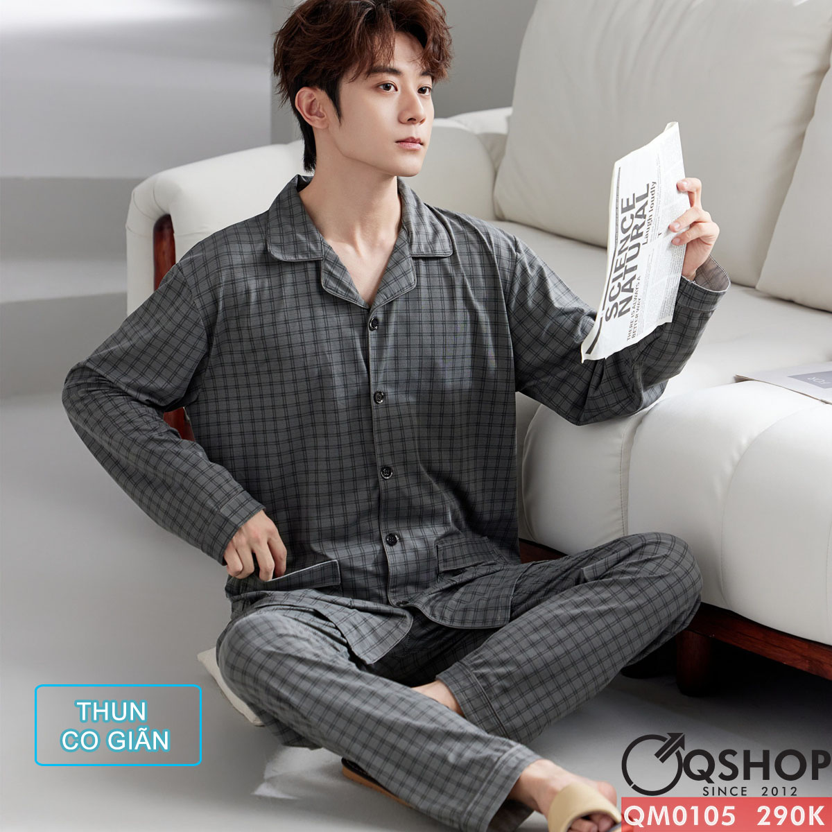 QM0105 - Bộ đồ ngủ pijama nam thun