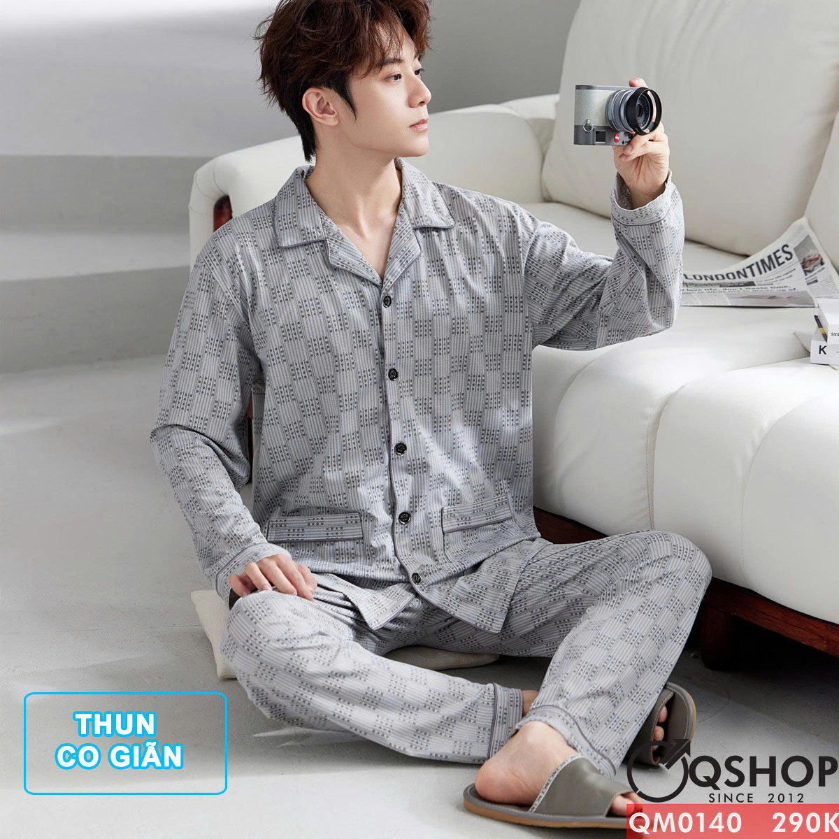 QM0140 - Bộ đồ ngủ pijama nam thun
