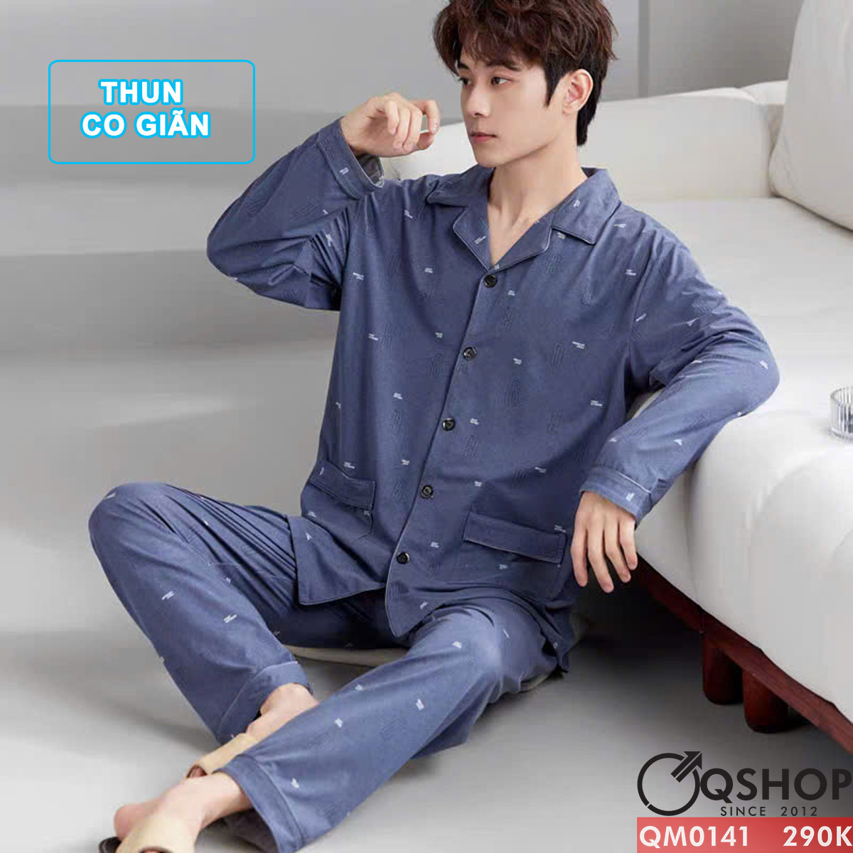 QM0141 - Bộ đồ ngủ pijama nam thun