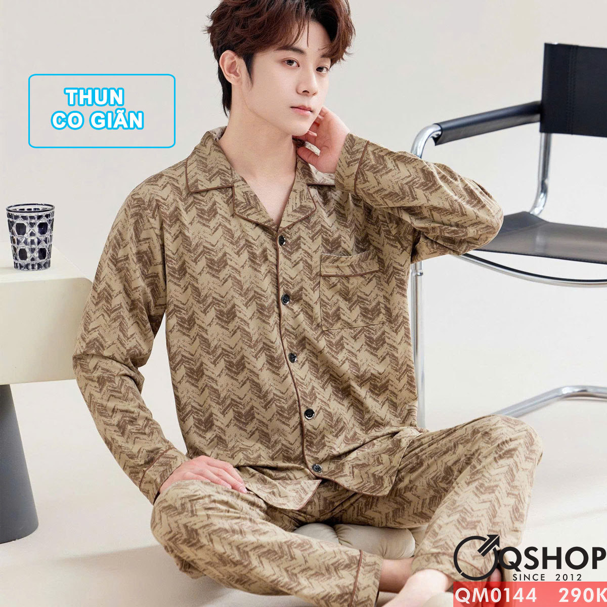 QM0144 - Bộ đồ ngủ pijama nam thun