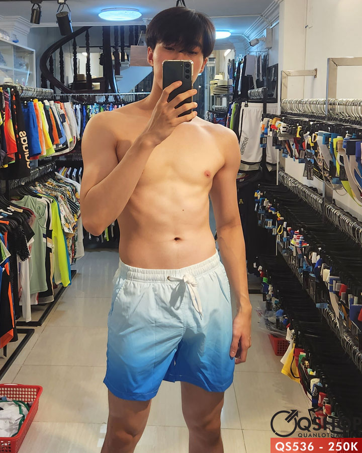 Quần đùi nam vải dù đi biển form rộng thoải mái QS536