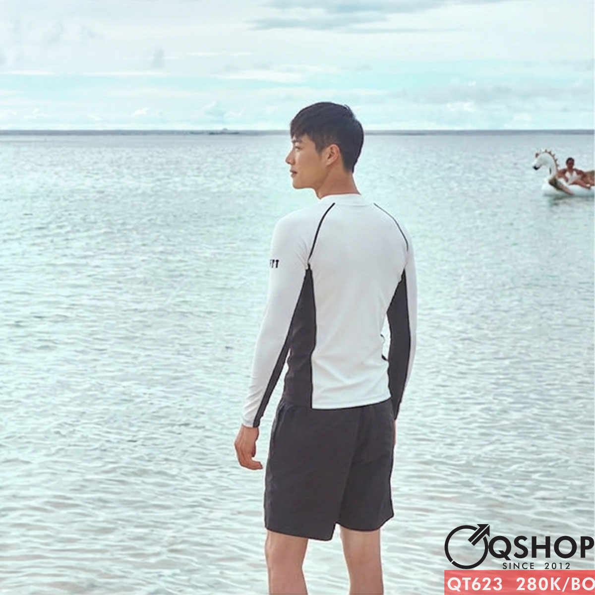 QT623 - Bộ đồ bơi nam quần đùi tay dài