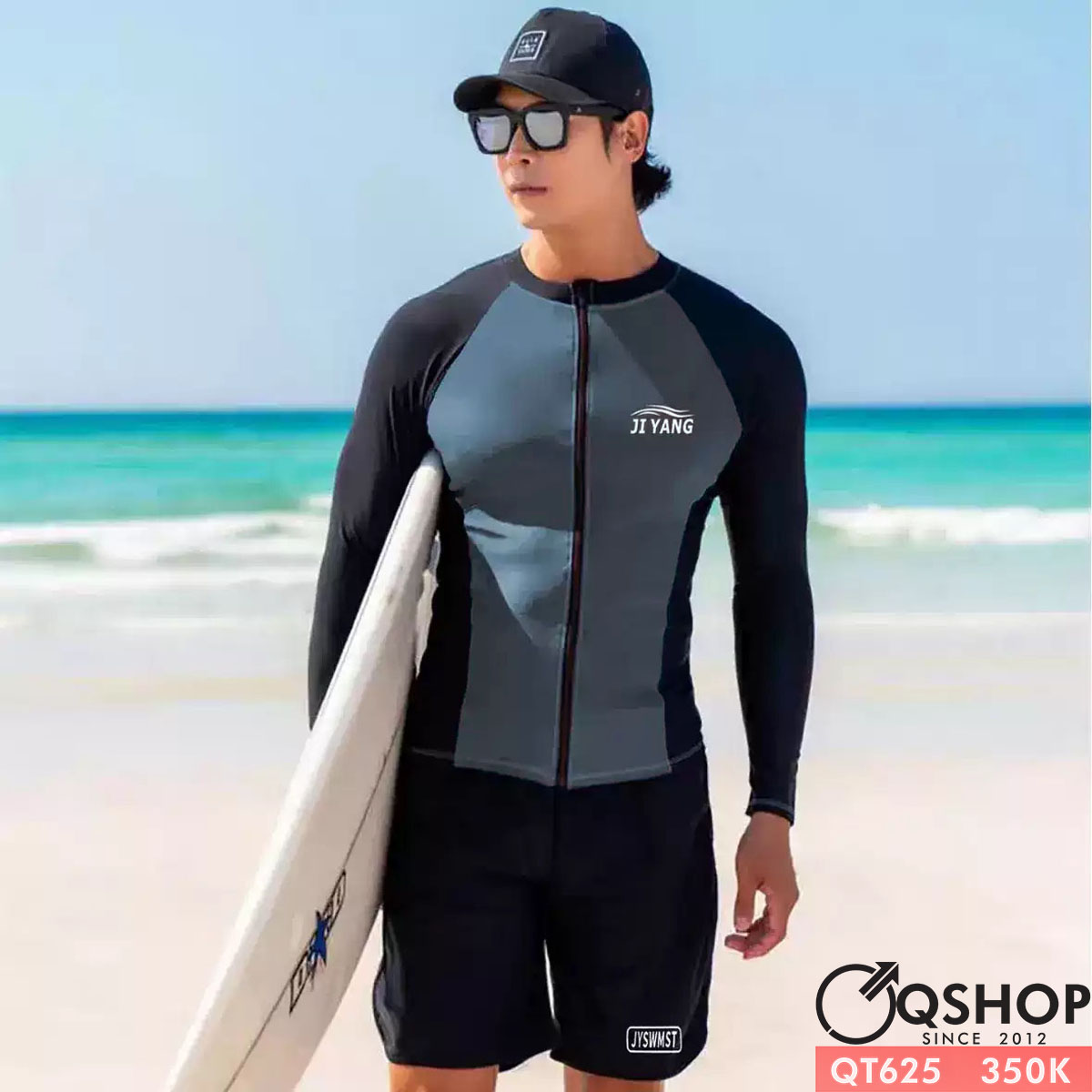 QT625 - Bộ đồ bơi nam quần đùi tay dài