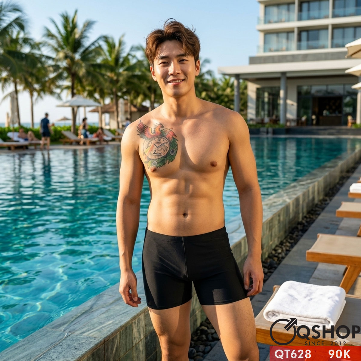 QT628 - Quần bơi nam đùi ngắn loại thường