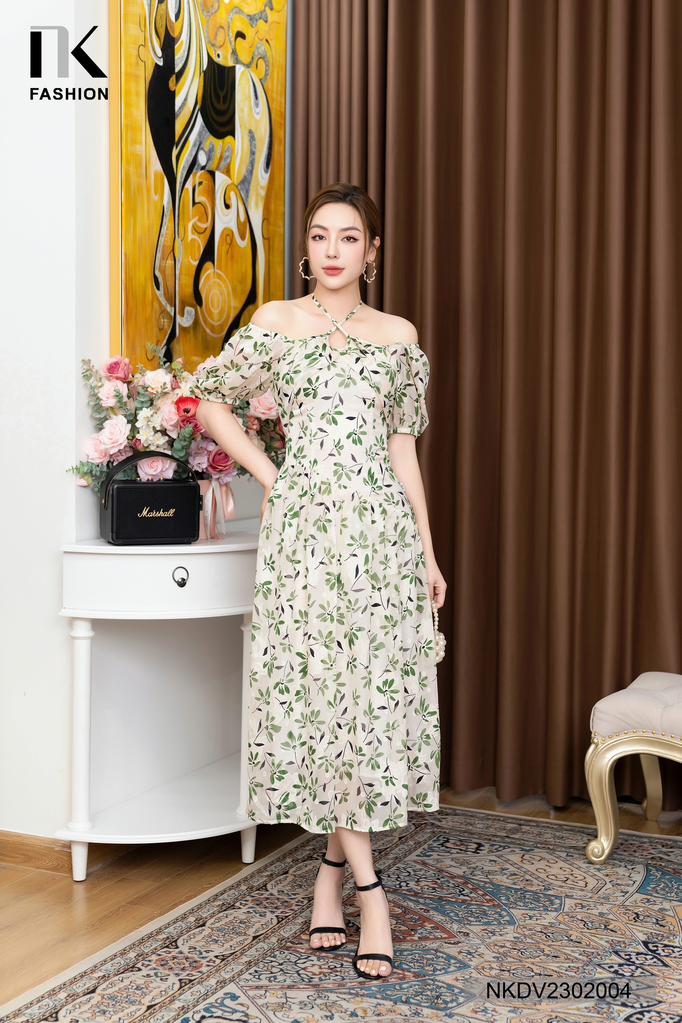 ĐẦM MAXI DÀI CỔ VUÔNG PHỐI TAY BỒNG HỞ LƯNG - SU CLOTHING » Mochan