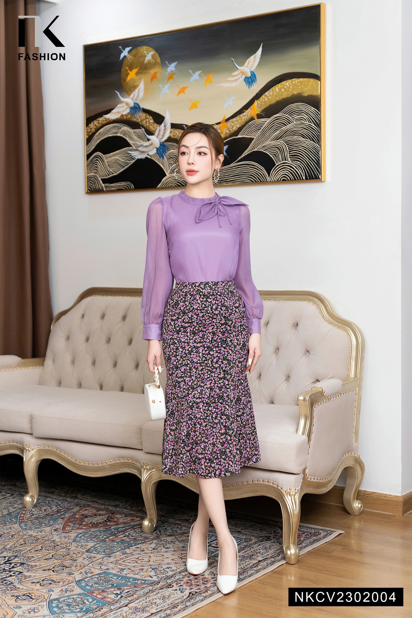 Mua Váy đầm voan hoa nhí thiết kế cổ V nữ tính, đầm đuôi cá hoa nhí  vintage, thời trang hè thu mới Da177 - Hồng - M tại Hai Fashion | Tiki