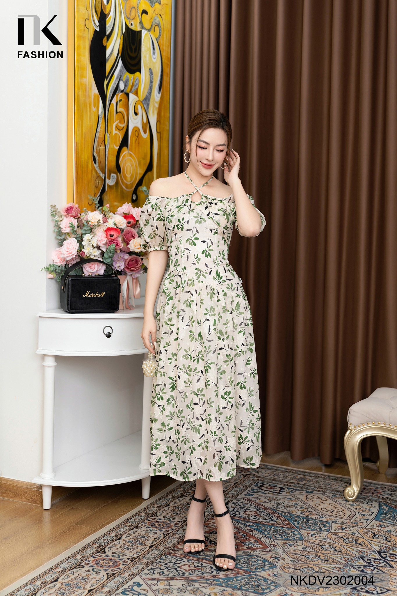 Đầm Maxi Hoa Buộc Yếm NK Fashion Hóa Thành Nàng Thơ Dịu Dàng, Nữ Tính NKDV2302004