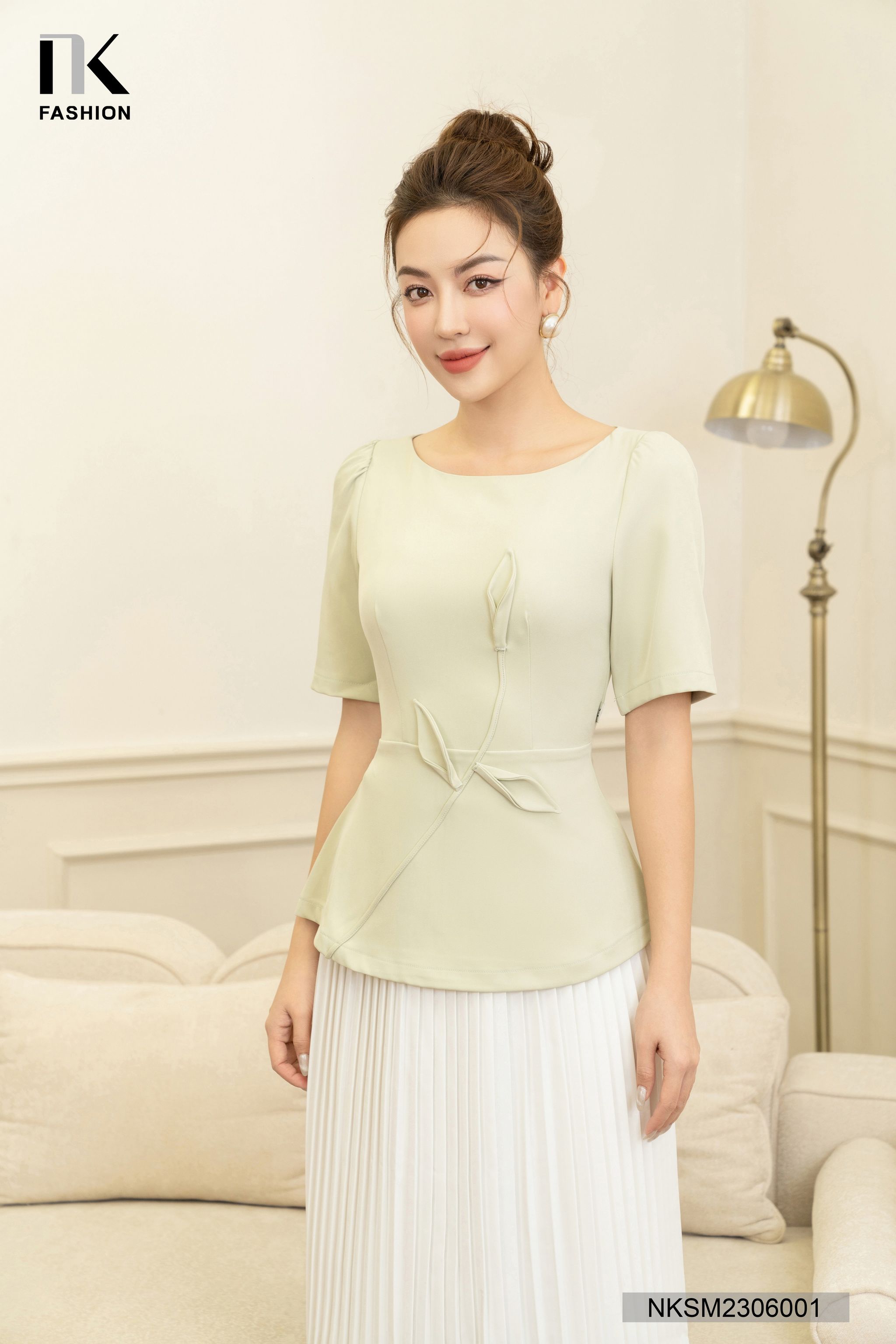 Áo Sơ Mi Peplum Hoa Chéo Thân NK Fashion Đẹp Dịu Dàng, Nữ Tính ...