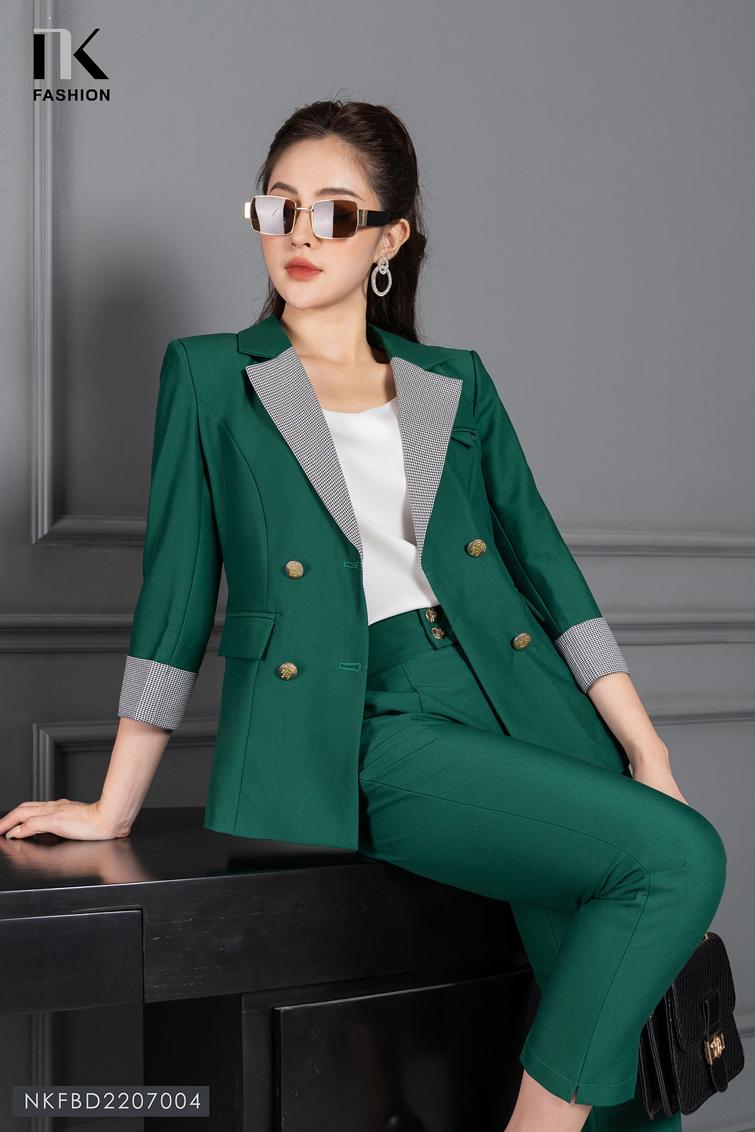 Áo Vest nữ - Green Nuggets Tweed Vest