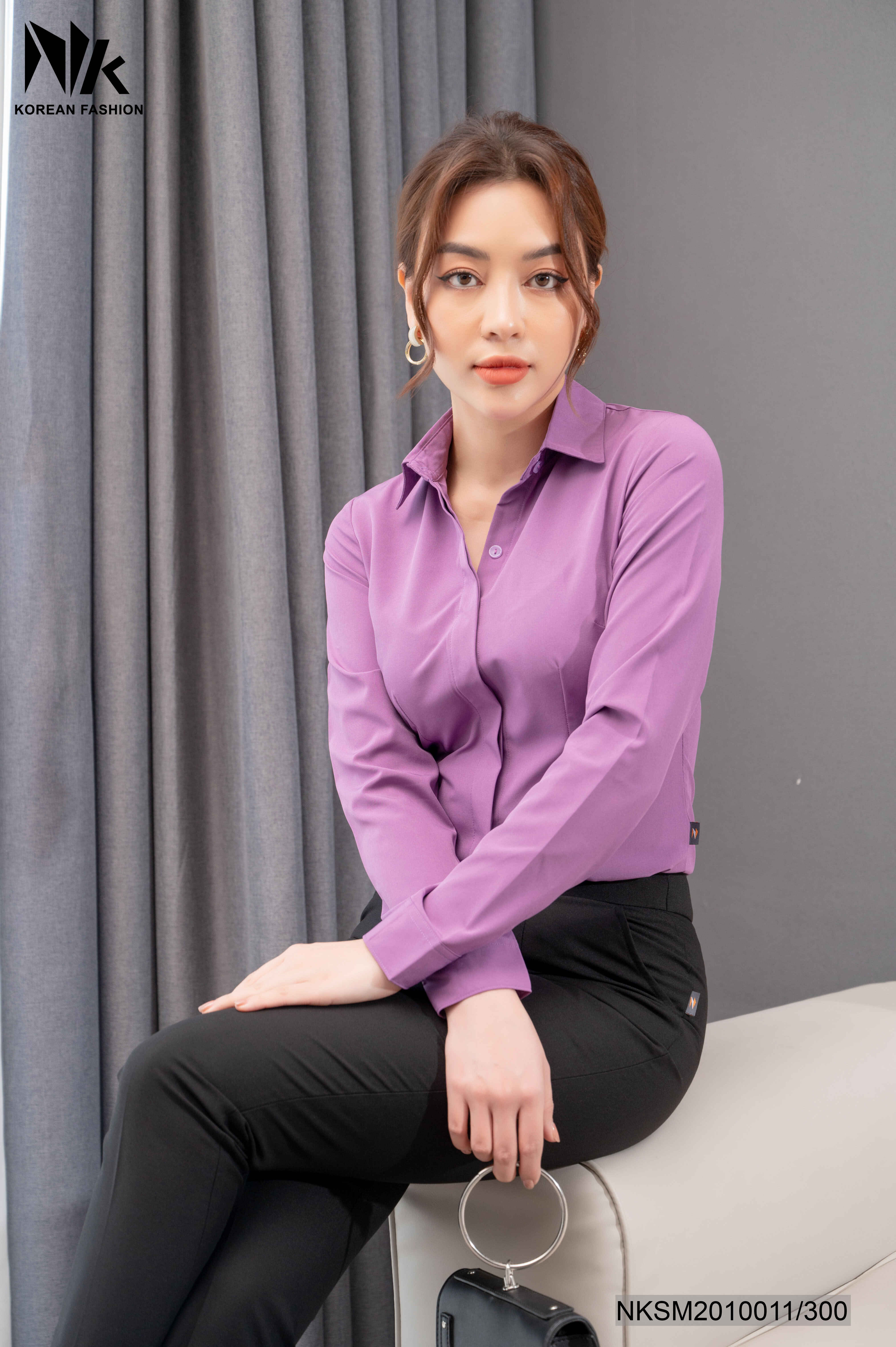SƠ MI CỔ ĐỨC DÀI TAY NẸP DẤU KHUY NKSM2010011