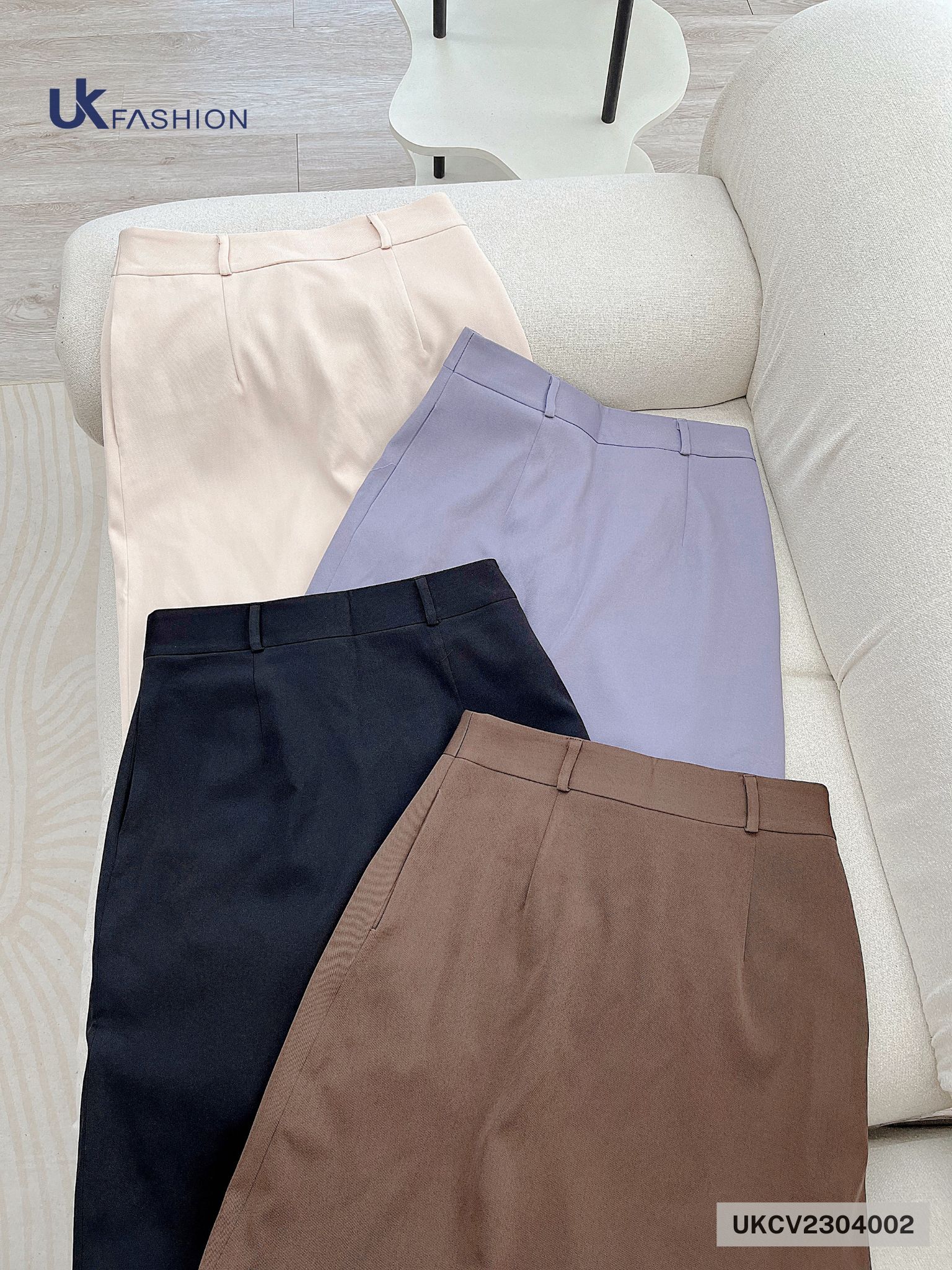 Chân Váy Chữ A UK FASHION Thiết Kế Basic Thanh Lịch Chất Vải Nhập Hàn Cao Cấp Không Nhăn UKCV2304002