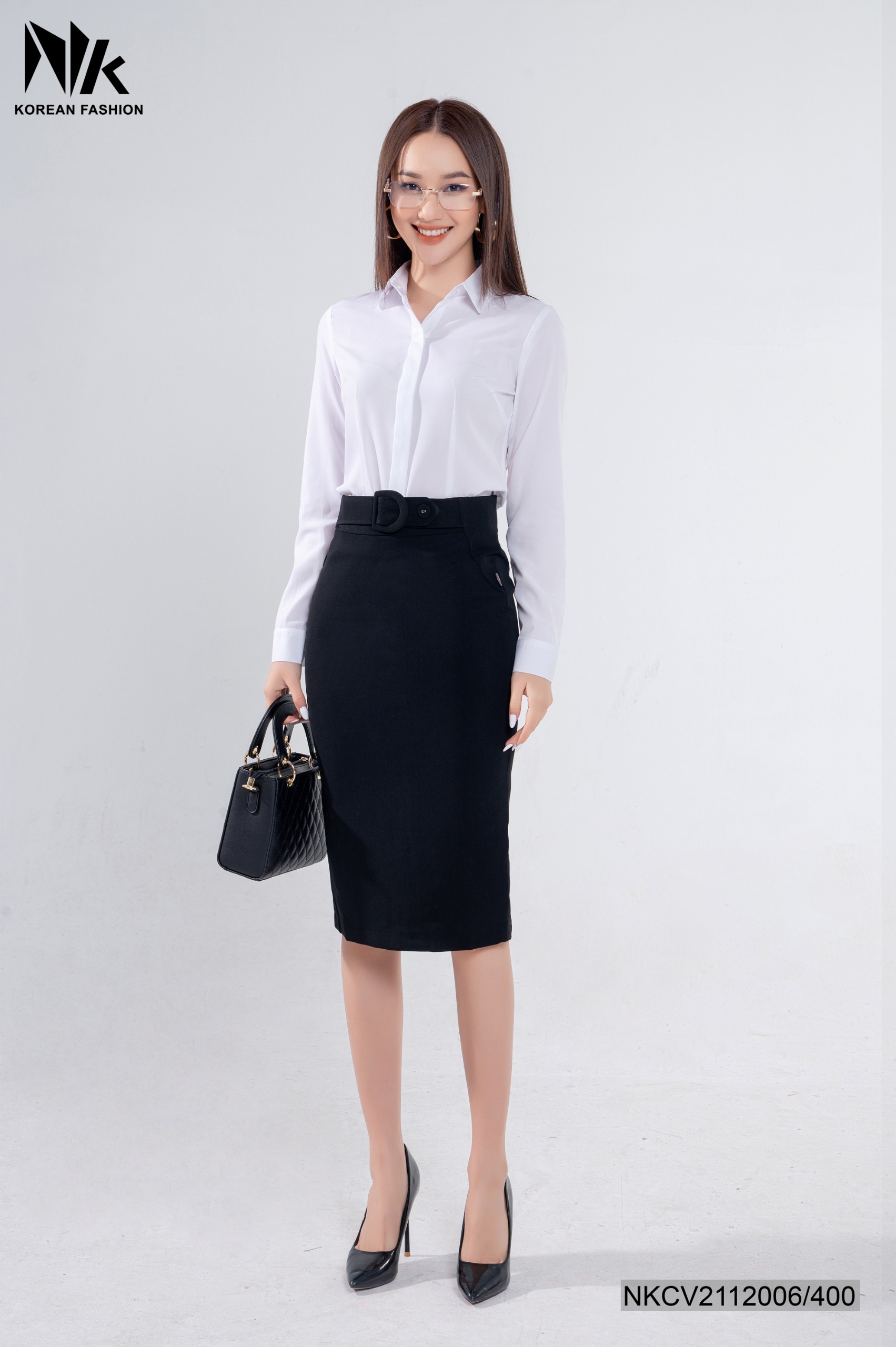 Chân váy bút chì công sở màu đen CV04-29 | Thời trang công sở K&K Fashion
