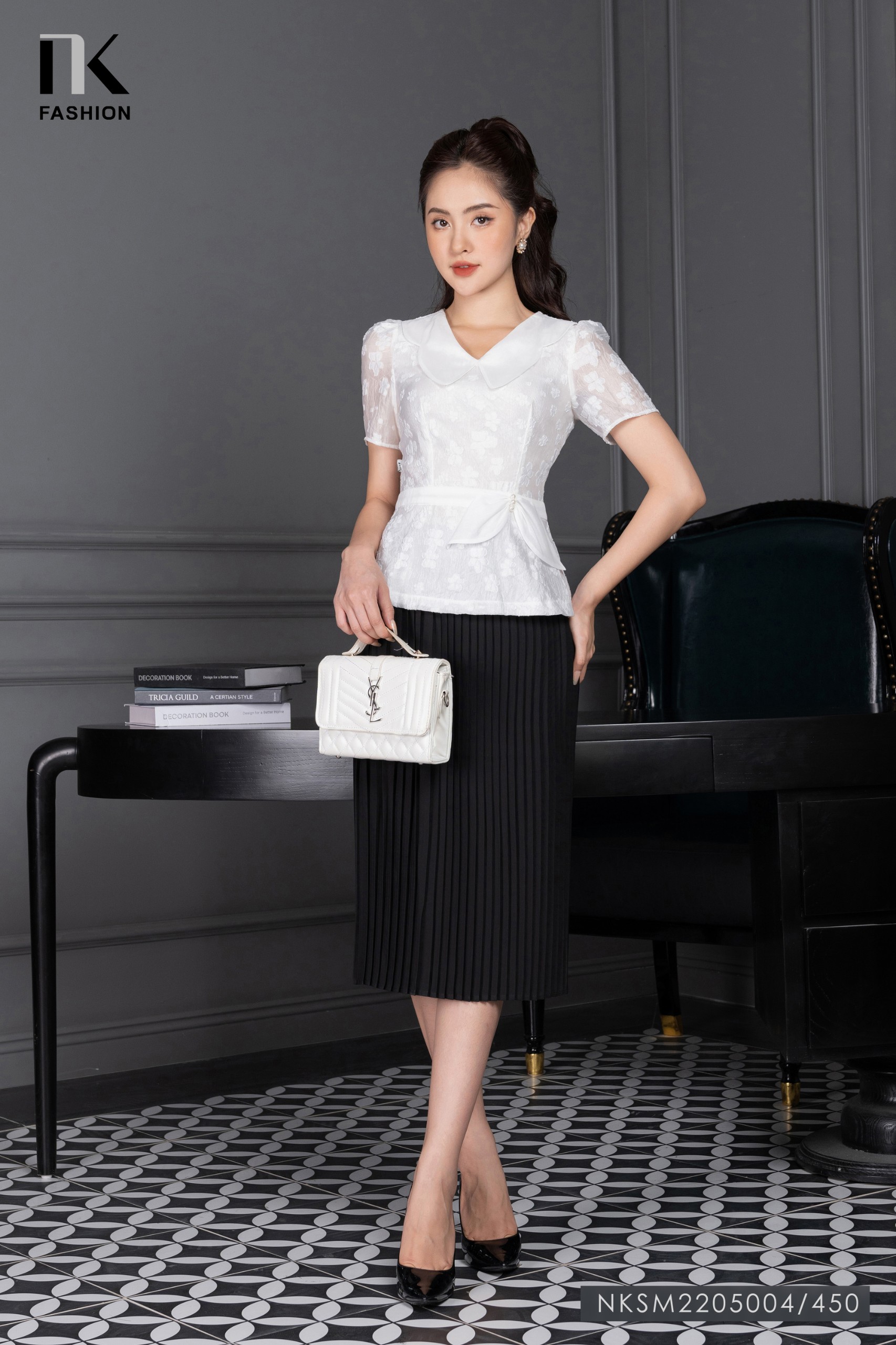 Áo Sơ Mi Nữ Dáng Peplum Công Sở Nk Fashion Thiết Kế Cổ Kiểu Thanh Lịch,