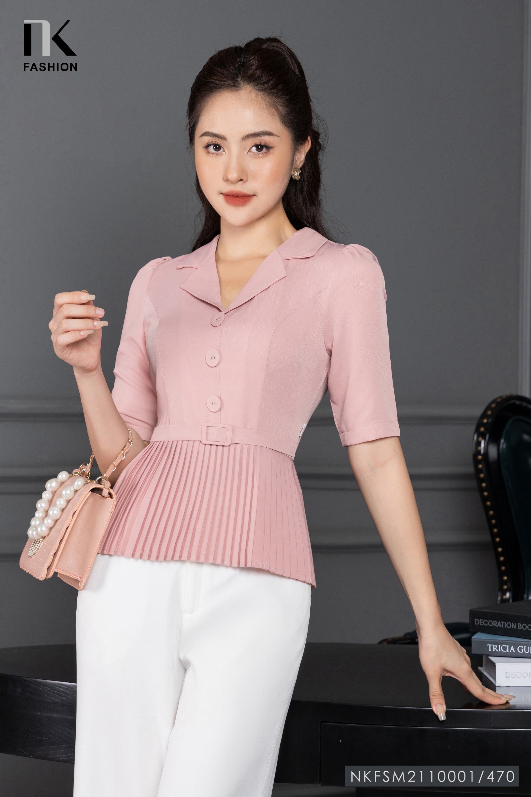 Áo Ký Giả Peplum Dập Ly NK Fashion Thiết Kế Tay Ngắn Bo Eo Điệu, Chất Áo Ký Giả Peplum Dập Ly Nk Fashion Thiết Kế Tay Ngắn Bo Eo Điệu, Chất