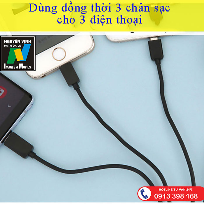 Cáp sạc điện thoại 3 trong 1 Sendem M10