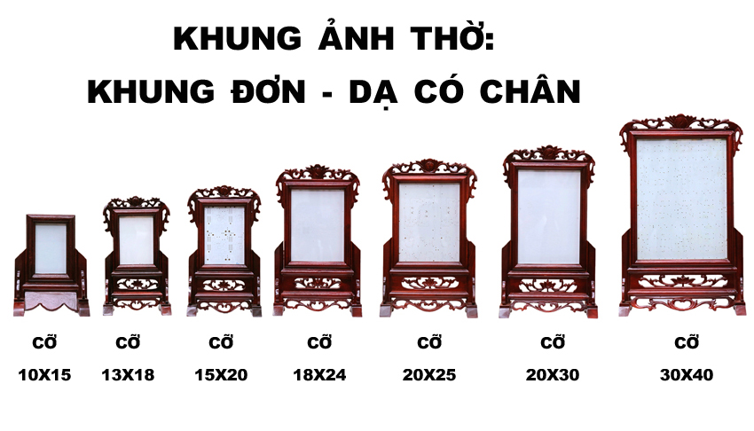 KHUNG THỜ CỠ 20X25 ĐƠN