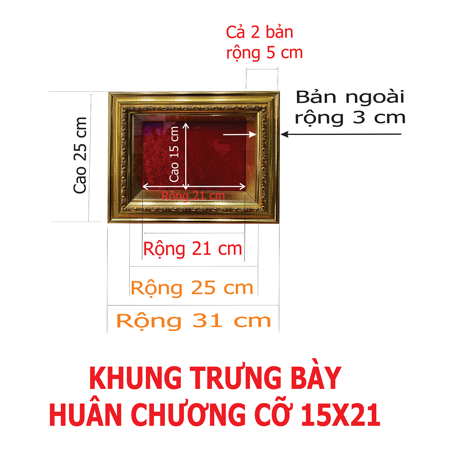 Khung huân chương 15x21