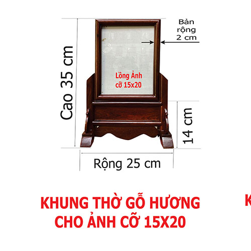 KHUNG THỜ CỠ 15X21 ĐƠN