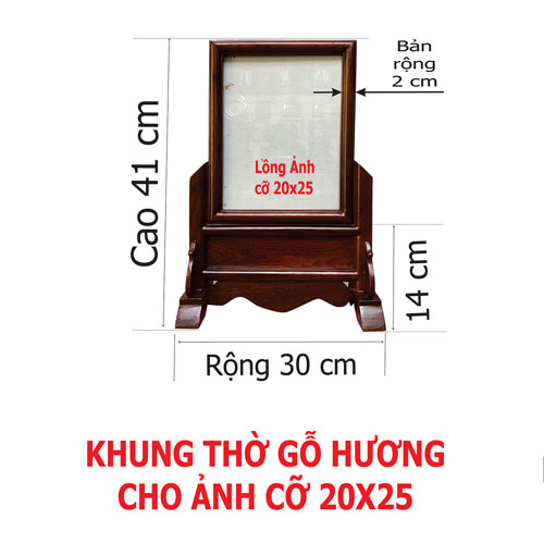 KHUNG THỜ CỠ 20X25 ĐƠN