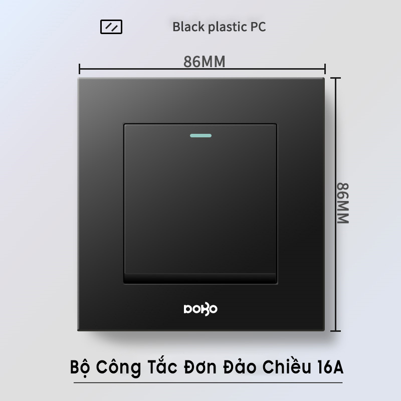 Bộ công tắc đơn đảo chiều 16A  K50Đ-88002 màu đen