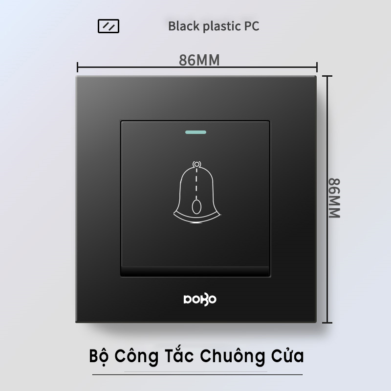 Bộ công tắc chuông cửa K50Đ-88010 màu đen