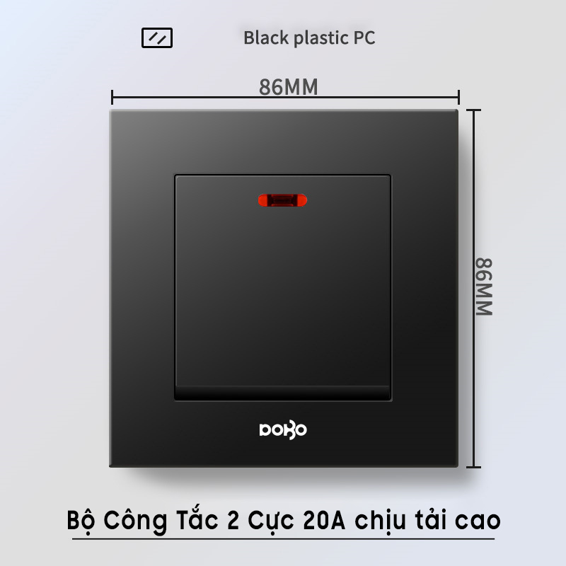 Bộ công tắc 20A K50Đ-88011 màu đen