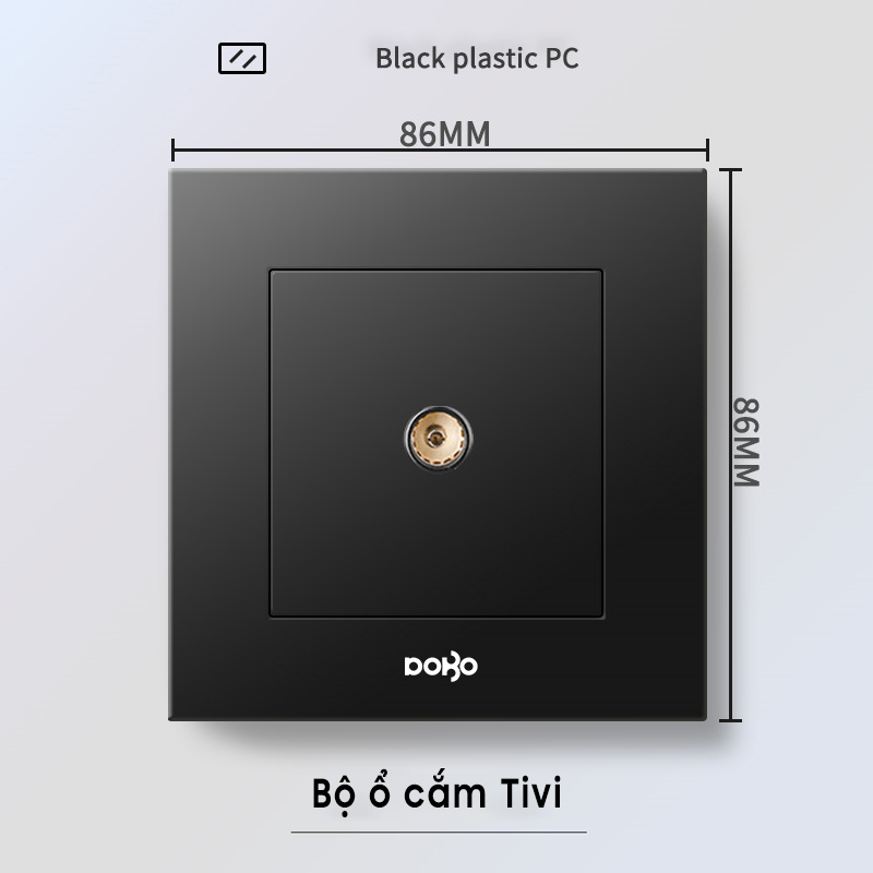 Bộ ổ cắm tivi K50Đ-88019 màu đen