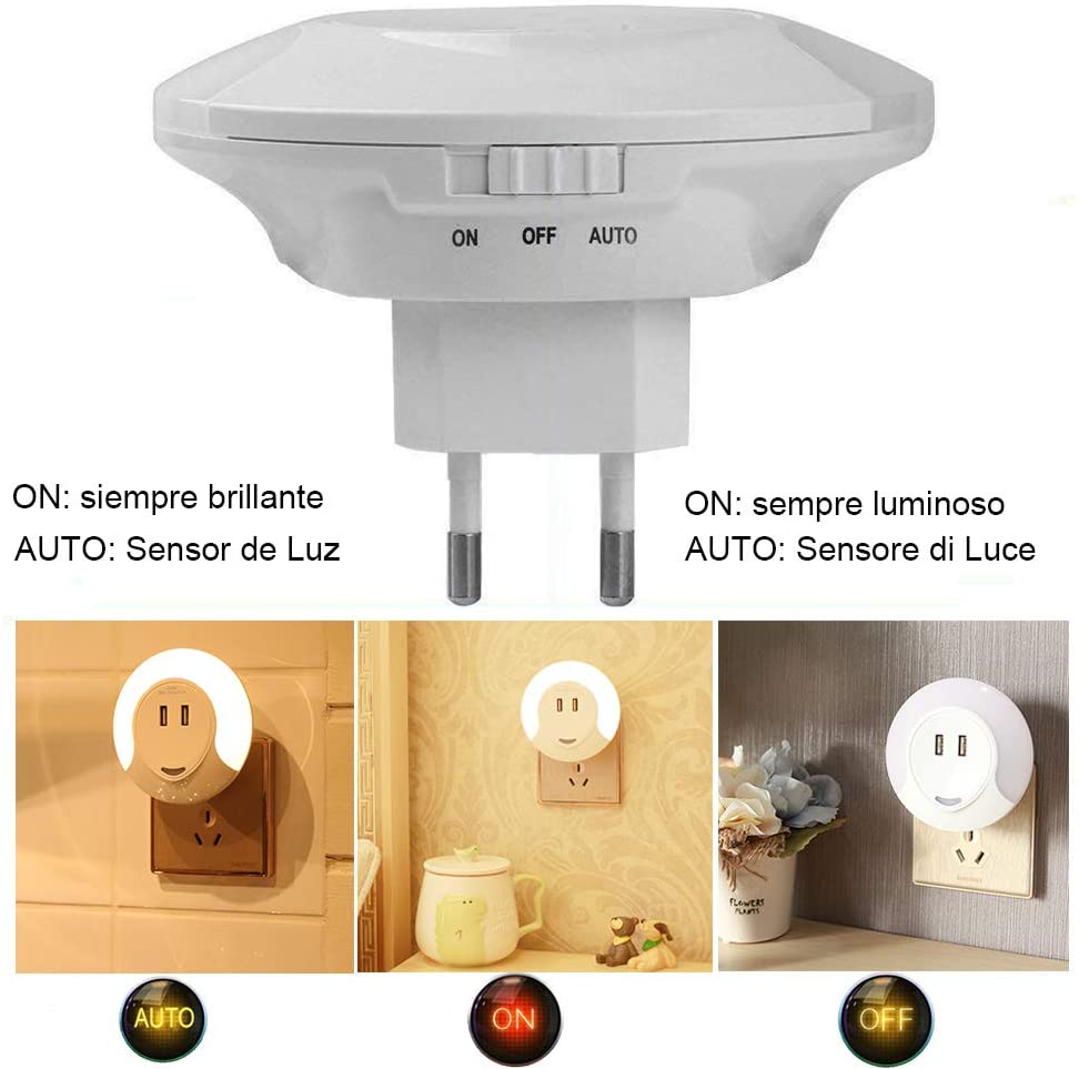 ĐÈN NGỦ LED KÈM 2 CỔNG USB  TM-002 DOBO KOREA