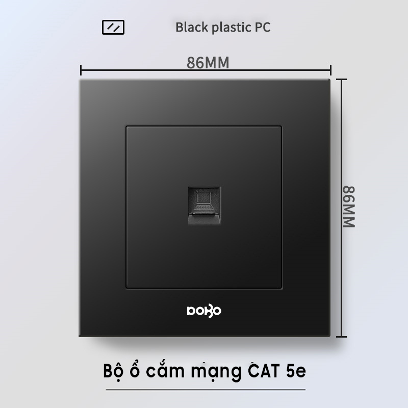 Bộ ổ cắm mạng CAT6 K50Đ-88022 màu đen
