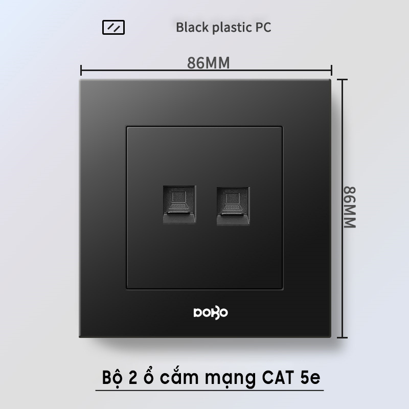 Bộ hai ổ cắm mạng K50Đ-88024 màu đen