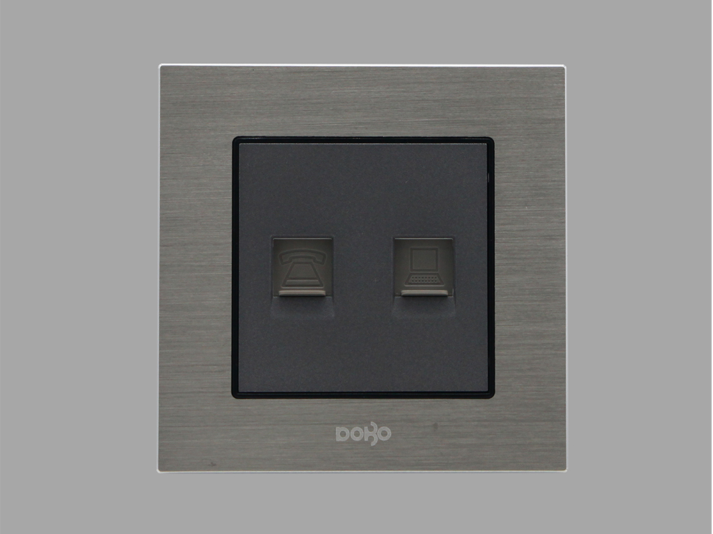 Bộ ổ cắm điện thoại + ổ cắm mạng  A90X-88025