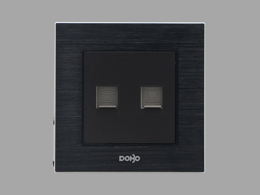 Bộ ổ cắm điện thoại + ổ cắm mạng - A90Đ-025