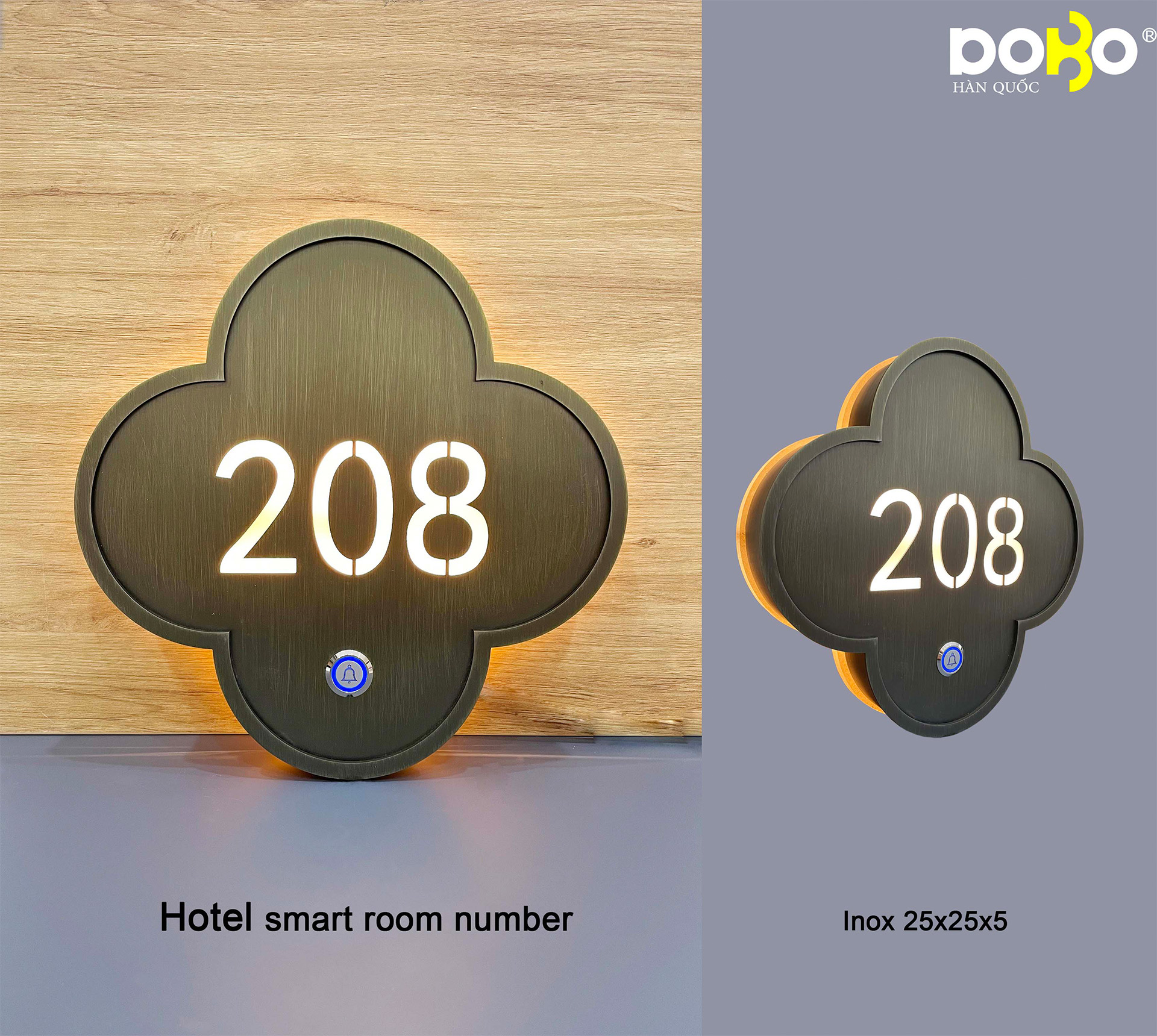 BIỂN SỐ PHÒNG KHÁCH SẠN CAO CẤP 400x120x50mm