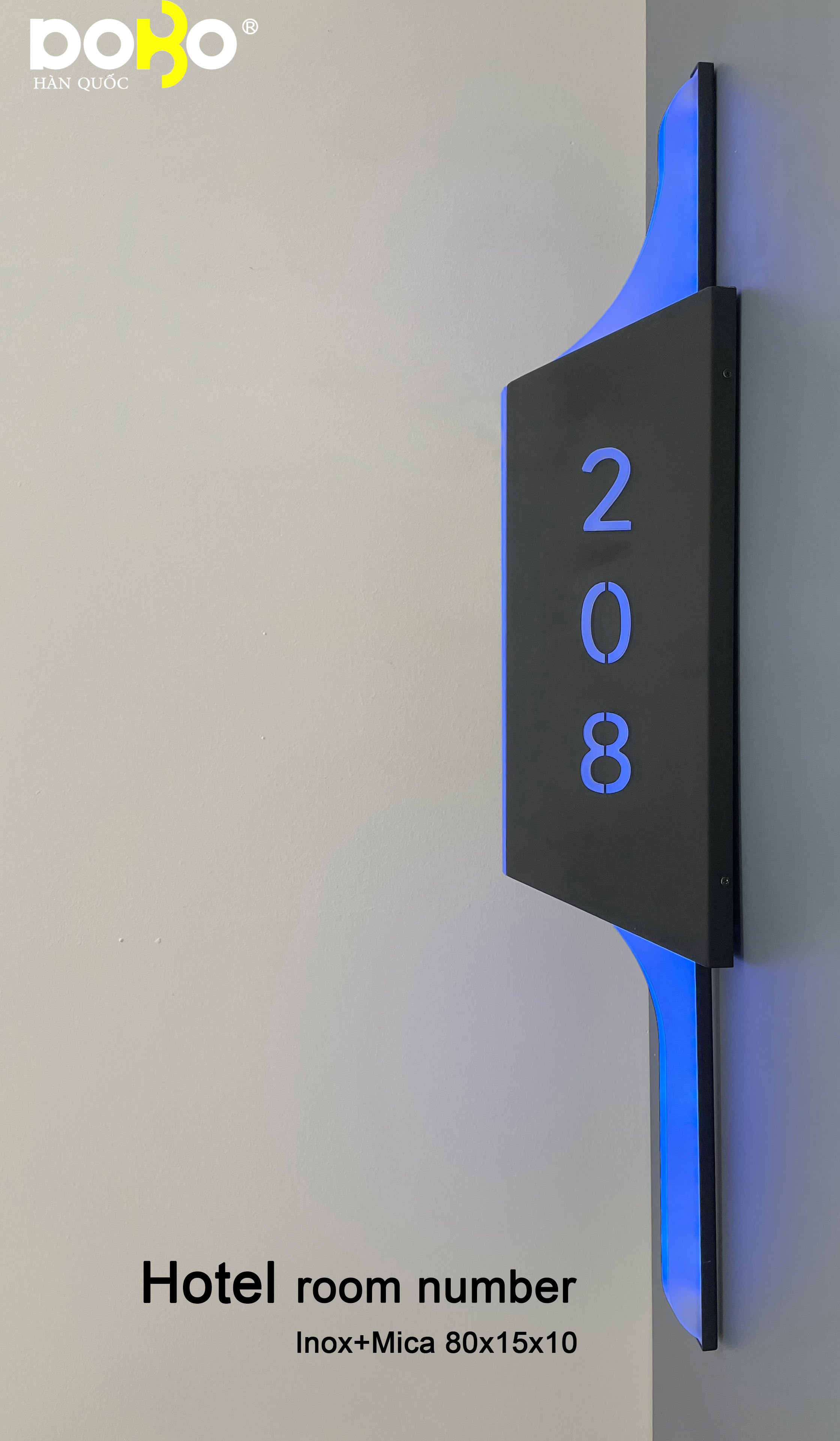 BIỂN SỐ PHÒNG KHÁCH SẠN CAO CẤP 400x120x50mm
