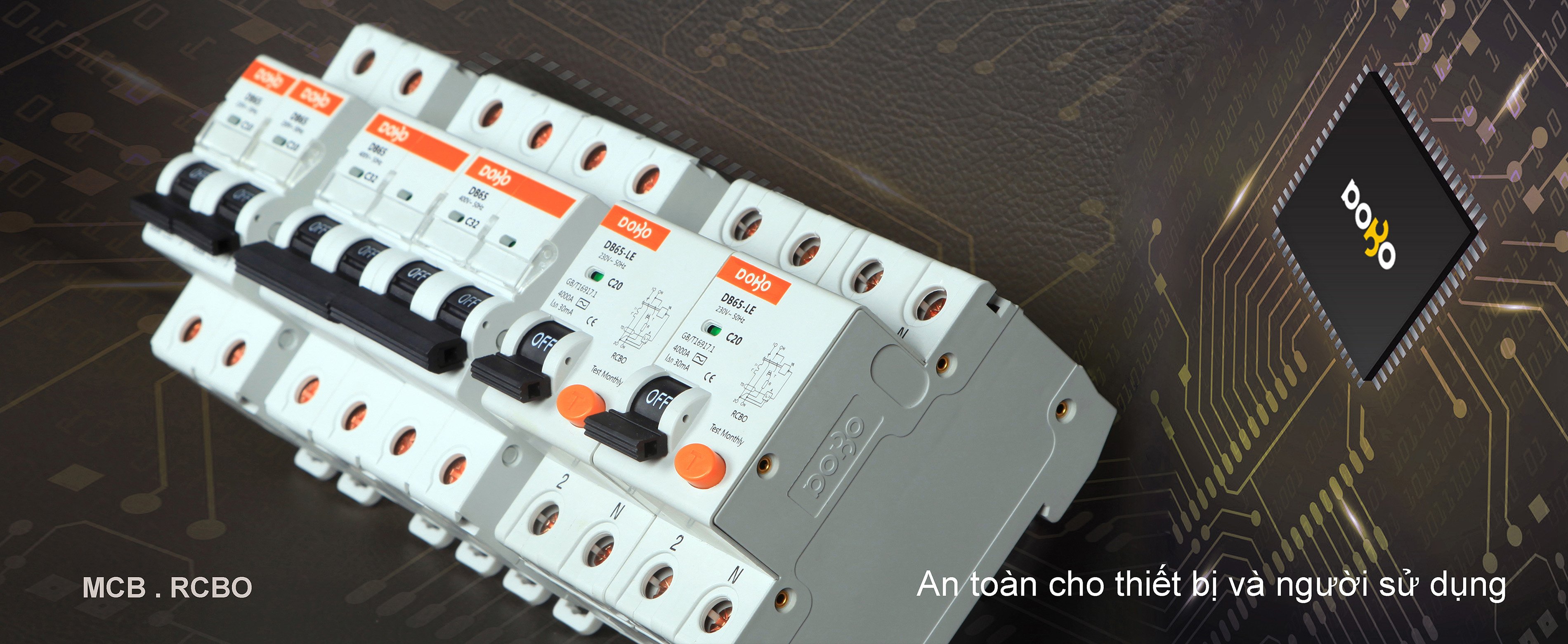 Cầu dao chống giật RCBO 50A (Aptomat chống dòng rò) DoBo Hàn  4kA 30mA DB65LE-885022