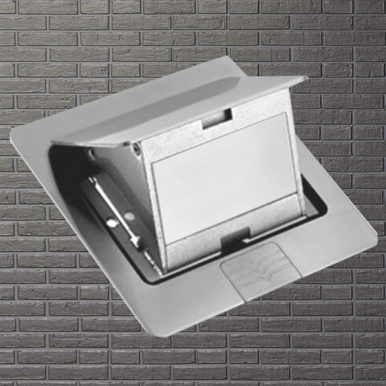 Bộ ổ cắm âm sàn gồm hạt mạng + hạt điện thoại+ ổ cắm 2 chấu  DoBo F55-885505S  (Inox 304 kháng nước)