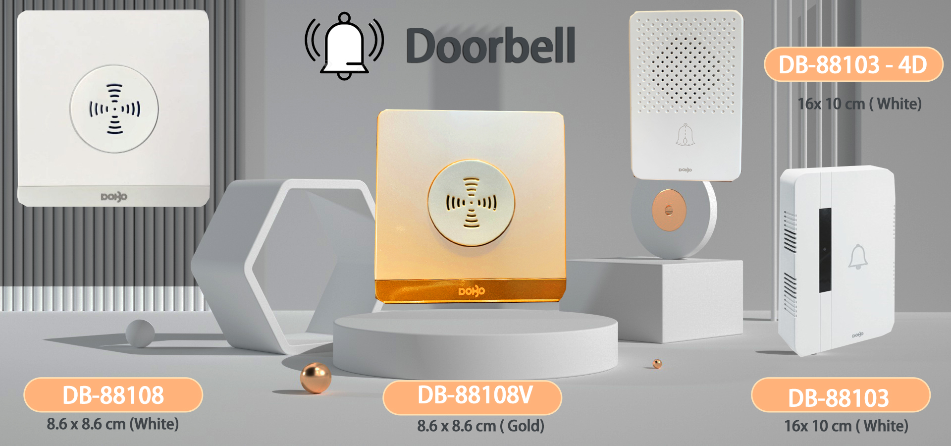 BỘ HIỂN THỊ + NÚT NHẤN CHUÔNG CẢM ỨNG  A90-88666