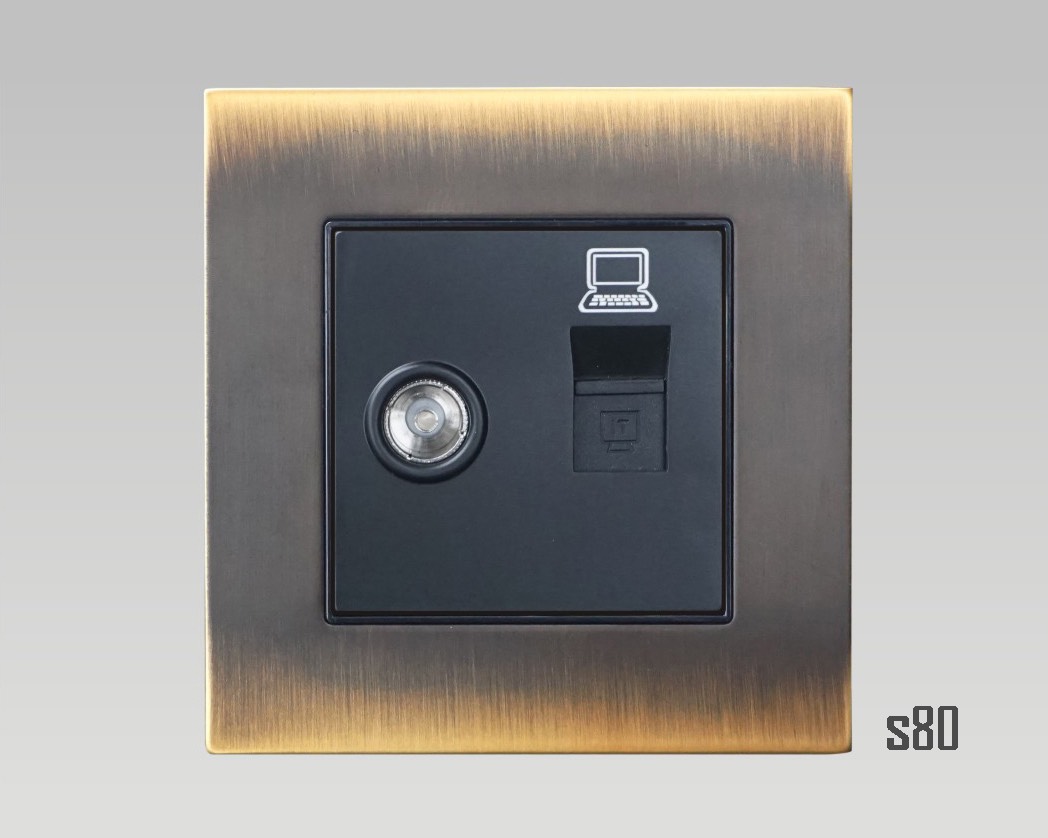 Bộ ổ cắm tivi + ổ cắm điện thoại - S80-88020